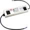 Driver LED rettangolare con etichette per 'INPUT' e 'OUTPUT', che mostra specifiche tecniche e simboli di sicurezza.