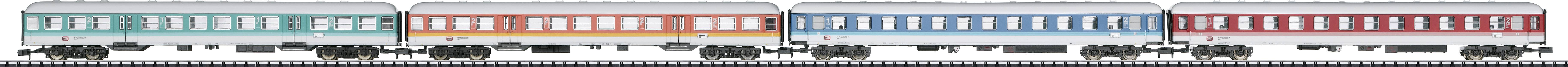 Kit 4 pz. vagoni passeggeri N "nuovi colori" della DB MiniTrix T15806