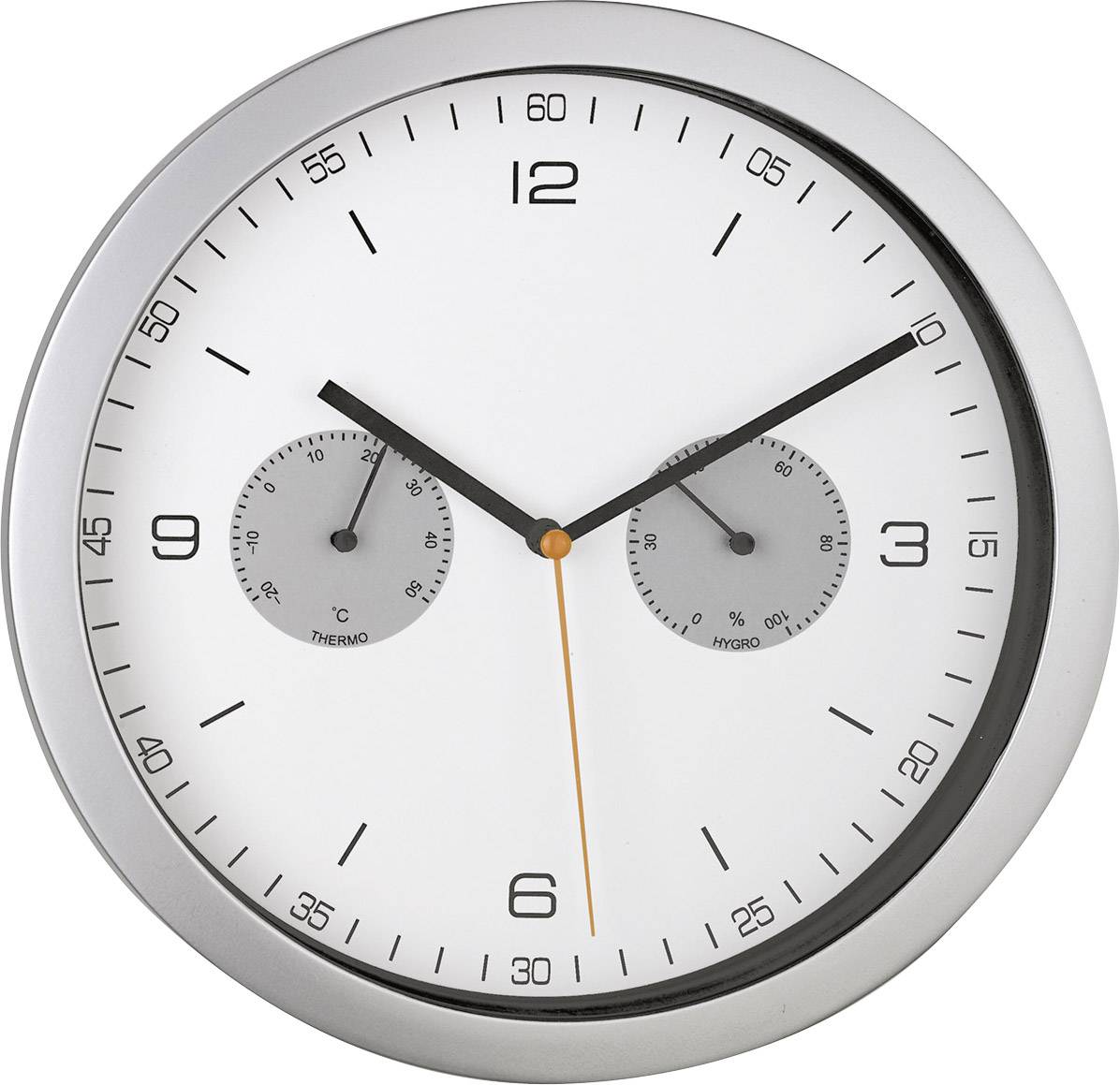Mebus 52827 Radiocontrollato Orologio da parete 260 mm x 42 mm Argento