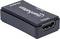 Convertitore HDMI nero con logo 'manhattan'. Connettori: 'Input' e 'Output'. Converte segnali HDMI, supporta 4K@60Hz.