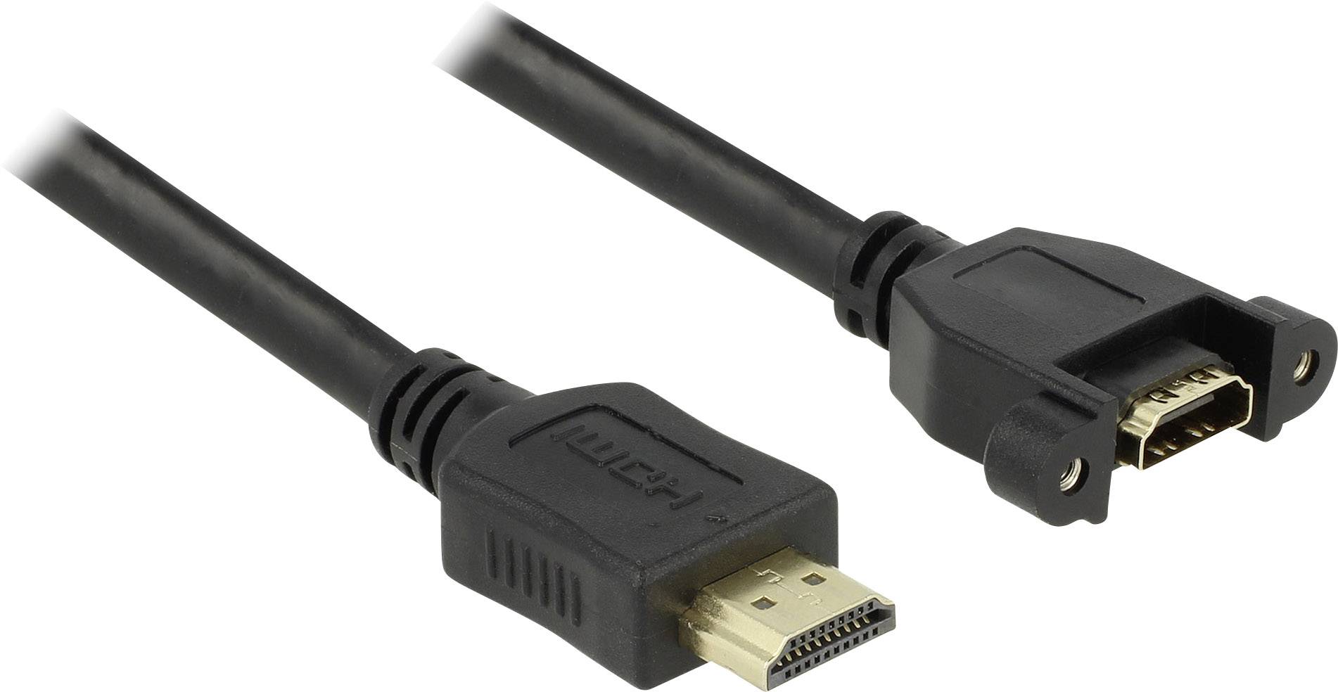 Delock HDMI Prolunga Spina HDMI-A, Presa HDMI-A 0.50 m Nero 85463 contatti connettore dorati Cavo HDMI-1