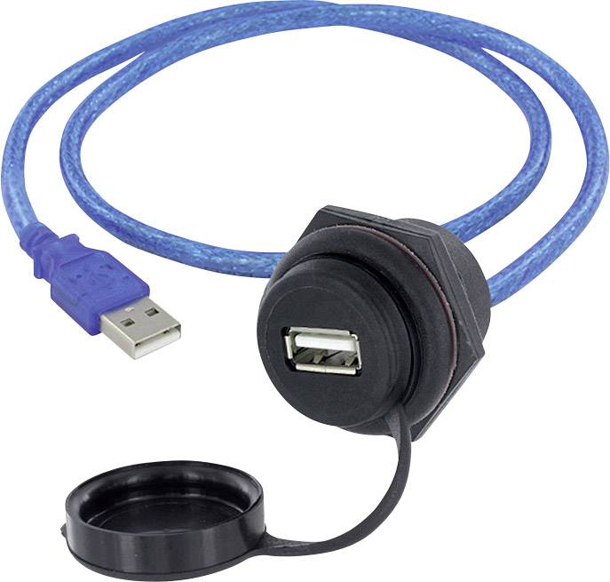 Presa A USB 2.0 Presa con telaio di montaggio 1310-1024-05 M30 1310-1024-05 encitech Contenuto: 1 pz.