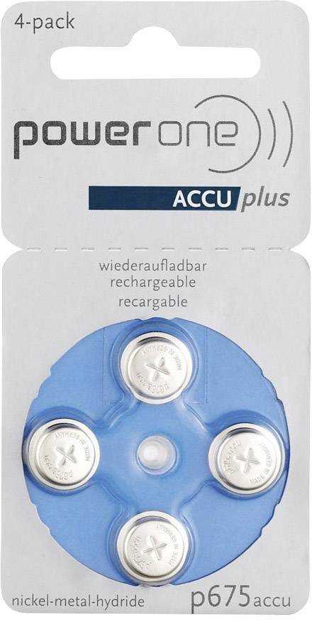 Powerone P675 Batteria ricaricabile per apparecchio acustico ZA 675 NiMH 74 mAh 1.2 V 4 pz.