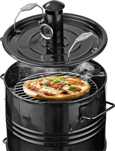 GourmetMaxx Combinato Barbecue a forma di bidone Nero ...
