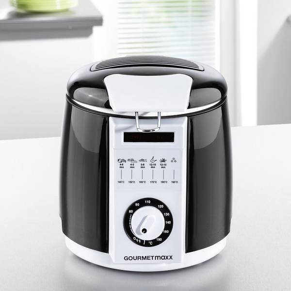 Friggitrici - GourmetMaxx Friggitrice 840 W con display , Multifunzione Nero - Friggitrici - GourmetMaxx Friggitrice 840 W con display , Multifunzione Nero -