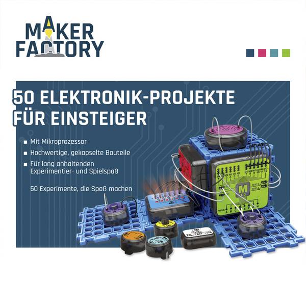 Kit esperimenti e pacchetti di apprendimento - MAKERFACTORY 50 Elektronik-Projekte für Einsteiger Pacchetto di apprendimento - Kit esperimenti e pacchetti di apprendimento - MAKERFACTORY 50 Elektronik-Projekte für Einsteiger Pacchetto di apprendimento -