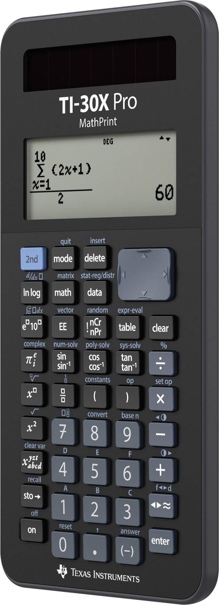 Texas Instruments TI-30X Pro MathPrint Calcolatrice per la scuola Nero Display (cifre): 16 a batteria, a energia solare-1