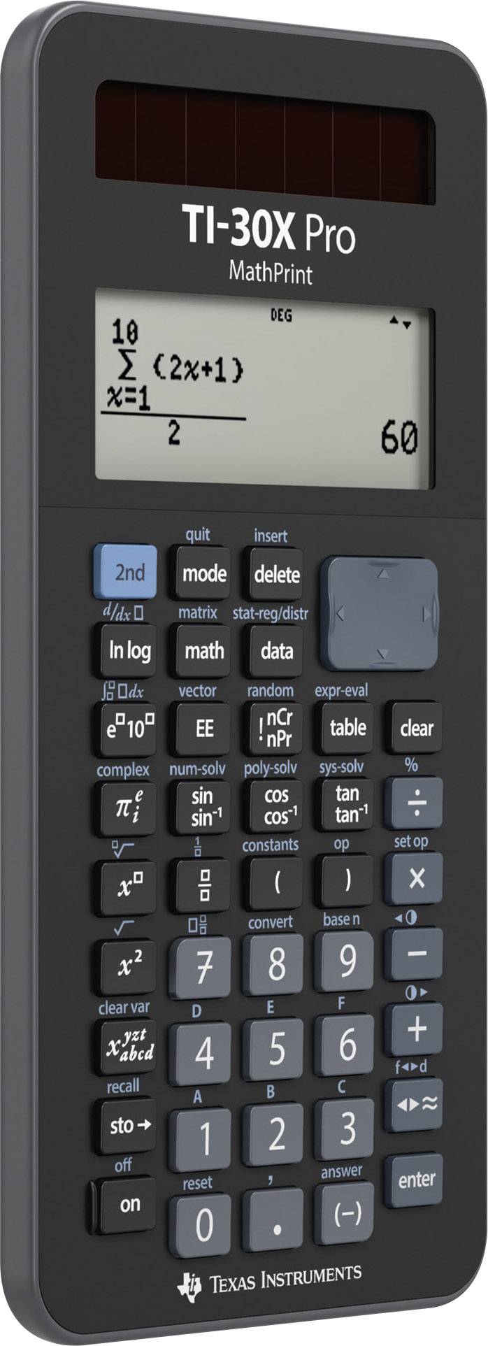 Texas Instruments TI-30X Pro MathPrint Calcolatrice per la scuola Nero Display (cifre): 16 a batteria, a energia solare-2