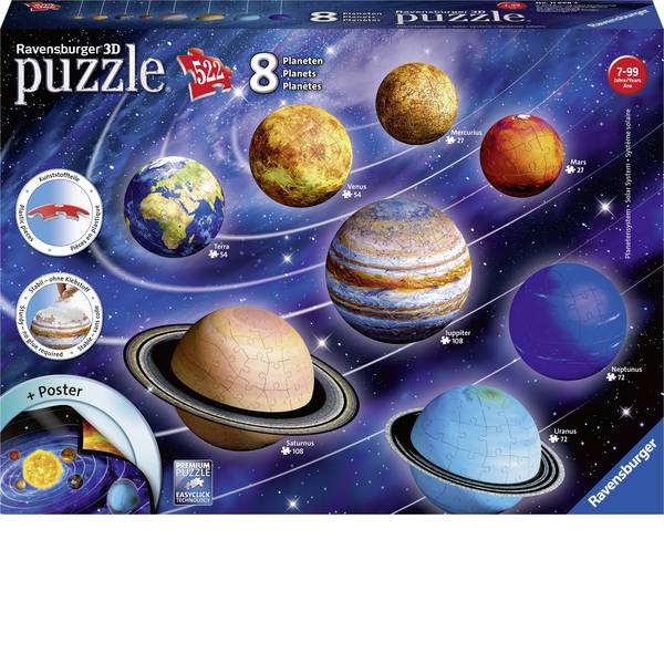 Puzzle - Ravensburger Puzzle 3D - Il sistema planetario - Puzzle - Ravensburger Puzzle 3D - Il sistema planetario -