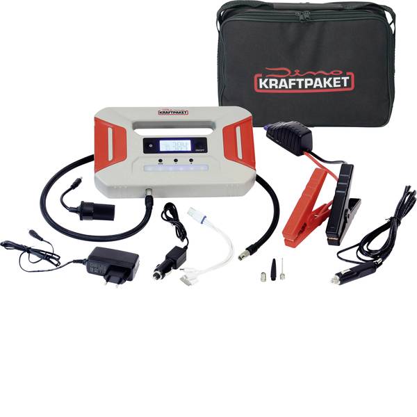 Jump Starter - Sistema di accensione rapido Dino KRAFTPAKET KRAFTPAKET Starthilfegerät 12V 600A mit Kompressor Power Bank LED-Lampe - Jump Starter - Sistema di accensione rapido Dino KRAFTPAKET KRAFTPAKET Starthilfegerät 12V 600A mit Kompressor Power Bank LED-Lampe -