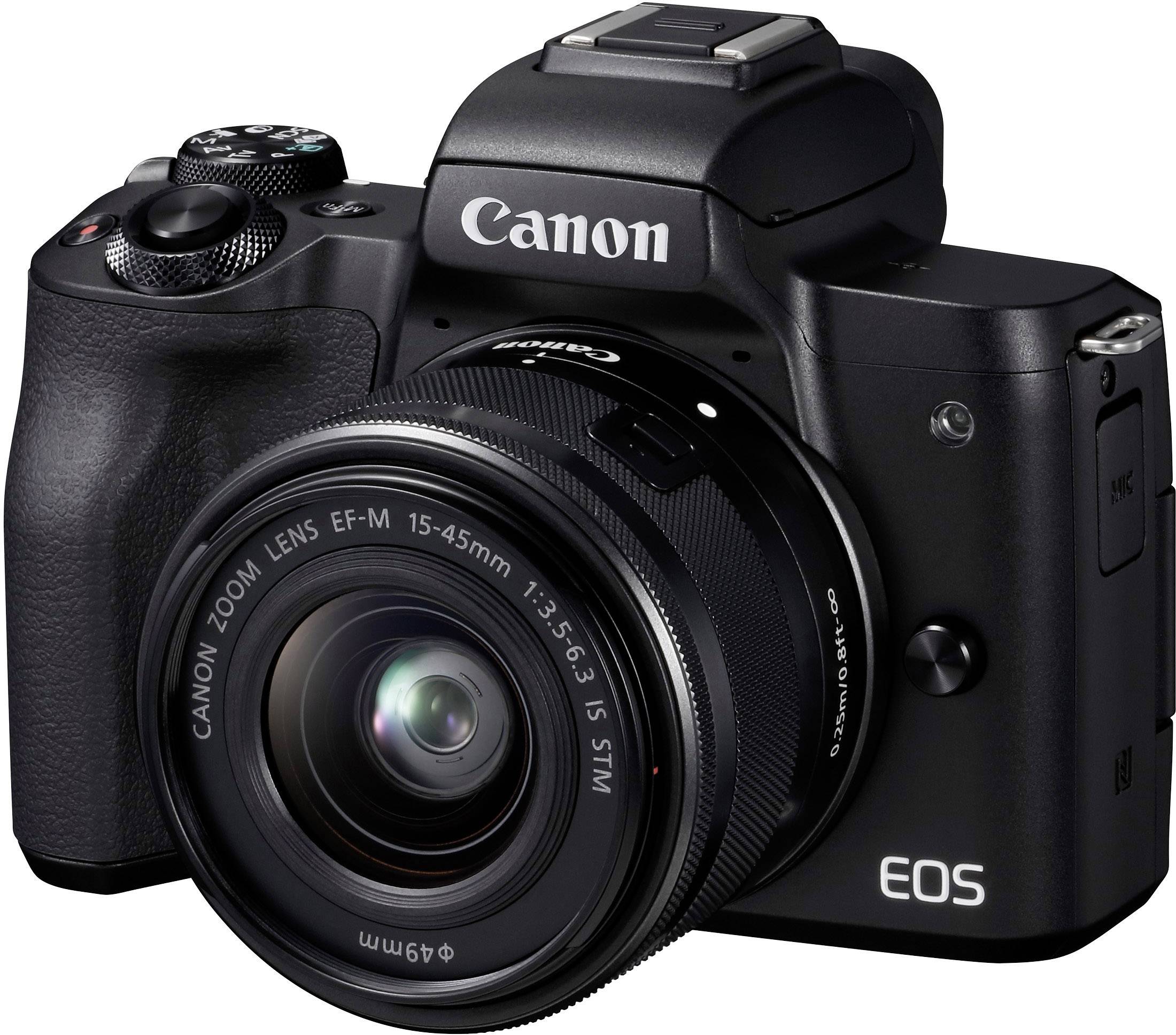 Canon EOS M50 Fotocamera Digitale EF M 15 45mm IS STM MILC 24 .1 MP CMOS 6000 x 4000 Pixel Nero-0