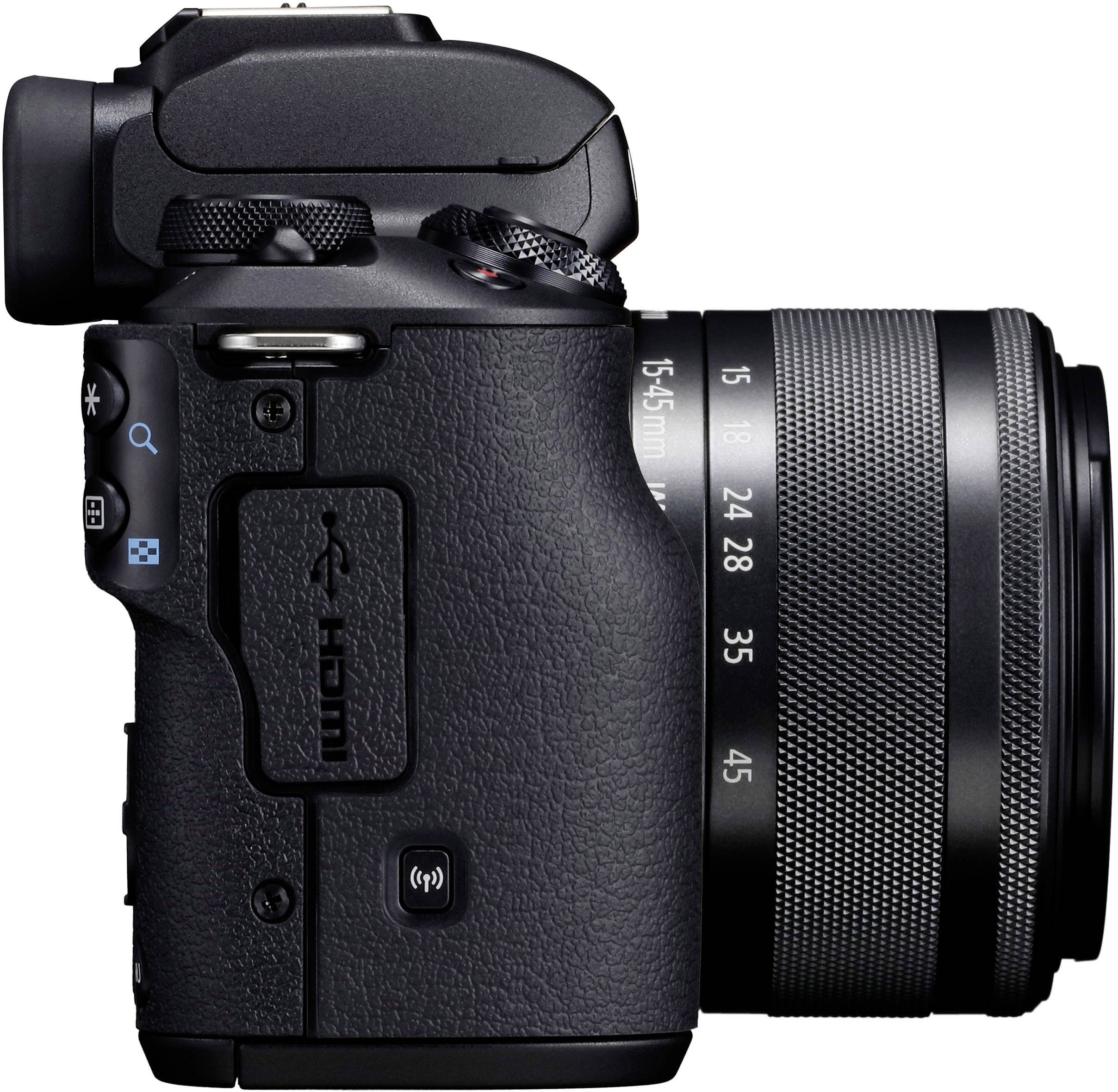 Canon EOS M50 Fotocamera Digitale EF M 15 45mm IS STM MILC 24 .1 MP CMOS 6000 x 4000 Pixel Nero-3