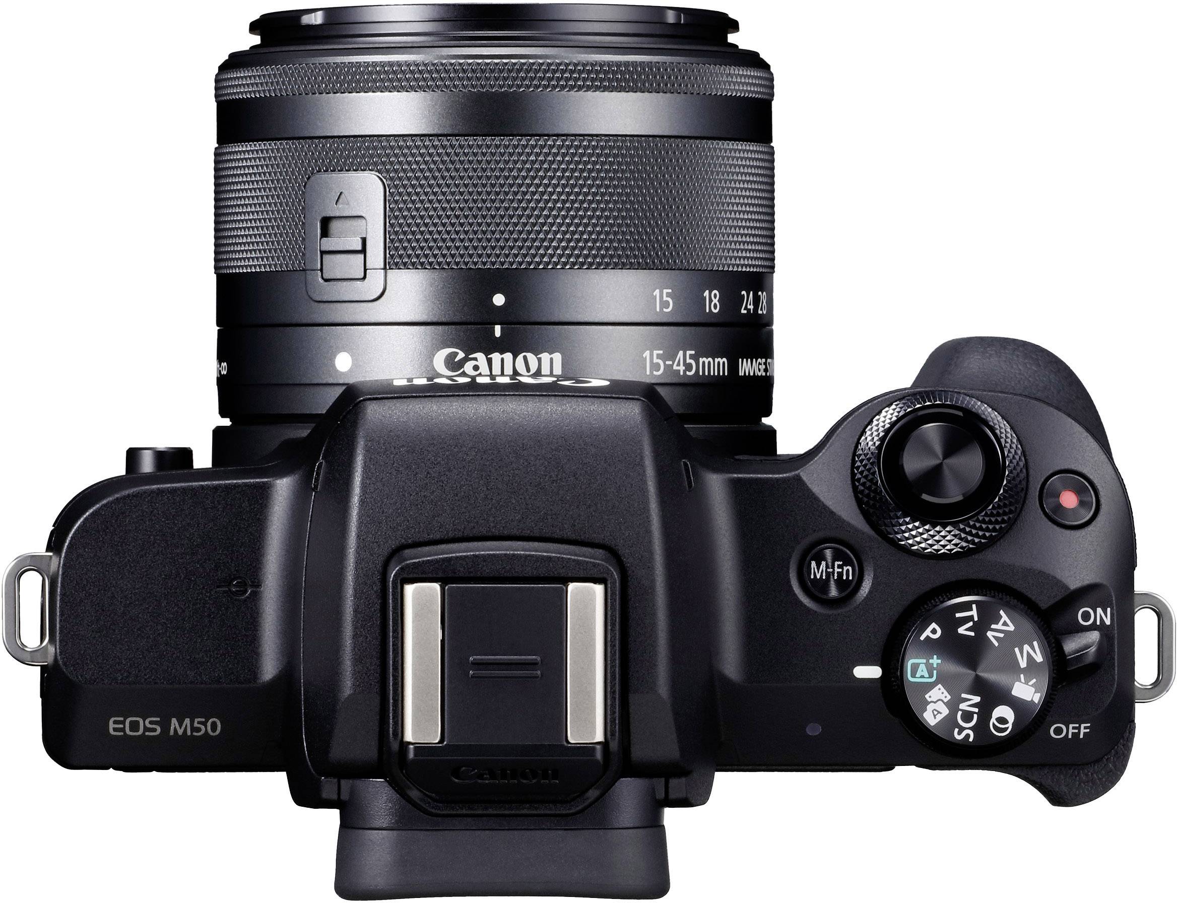 Canon EOS M50 Fotocamera Digitale EF M 15 45mm IS STM MILC 24 .1 MP CMOS 6000 x 4000 Pixel Nero-4