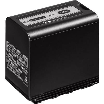 Una batteria agli ioni di litio rettangolare con un indicatore di carica sulla parte superiore mostra il 100%.