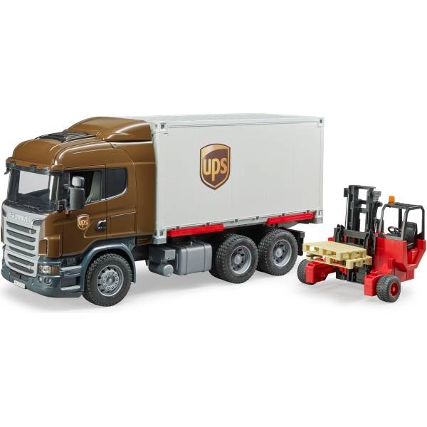 Veicoli industriali e veicoli da cantiere - Bruder Scania R-serie UPS logistica-autocarri con carrello - Veicoli industriali e veicoli da cantiere - Bruder Scania R-serie UPS logistica-autocarri con carrello -