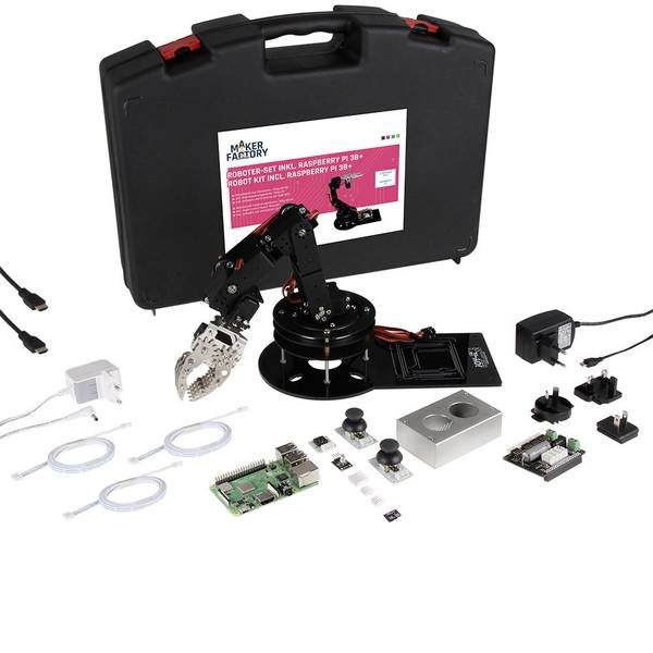 Schede di sviluppo e Single Board Computer - Raspberry Pi® 3 B+ RB-RoboSet R3B+ MF 1 GB 4 x 1.4 GHz incl. braccio robotico, incl. controller, incl. dissipatore, - Schede di sviluppo e Single Board Computer - Raspberry Pi® 3 B+ RB-RoboSet R3B+ MF 1 GB 4 x 1.4 GHz incl. braccio robotico, incl. controller, incl. dissipatore, -