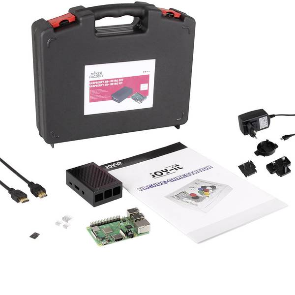 Schede di sviluppo e Single Board Computer - Raspberry Pi® 3 B+ Retro Pi Set 1 GB 4 x 1.4 GHz incl. custodia, incl. Noobs OS, incl. dissipatore, incl. cavo di - Schede di sviluppo e Single Board Computer - Raspberry Pi® 3 B+ Retro Pi Set 1 GB 4 x 1.4 GHz incl. custodia, incl. Noobs OS, incl. dissipatore, incl. cavo di -