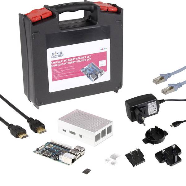 Schede di sviluppo e Single Board Computer - Banana Pi BPI-M2 Berry MF-BPI-M2 Berry Set 1 GB 4 x 1.20 GHz incl. cavo di alimentazione, incl. custodia, incl. - Schede di sviluppo e Single Board Computer - Banana Pi BPI-M2 Berry MF-BPI-M2 Berry Set 1 GB 4 x 1.20 GHz incl. cavo di alimentazione, incl. custodia, incl. -