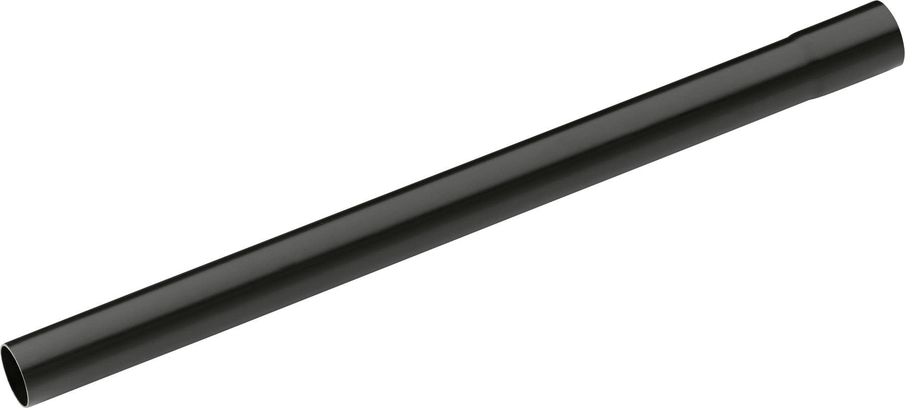 Tubo metallico nero, cilindrico e liscio, giacente in modo obliquo nell'immagine.