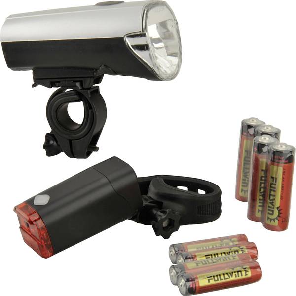Luci per bicicletta - Fischer Fahrrad Kit illuminazione bicicletta 85330 LED (monocolore) a batteria Argento (opaco) - Luci per bicicletta - Fischer Fahrrad Kit illuminazione bicicletta 85330 LED (monocolore) a batteria Argento (opaco) -