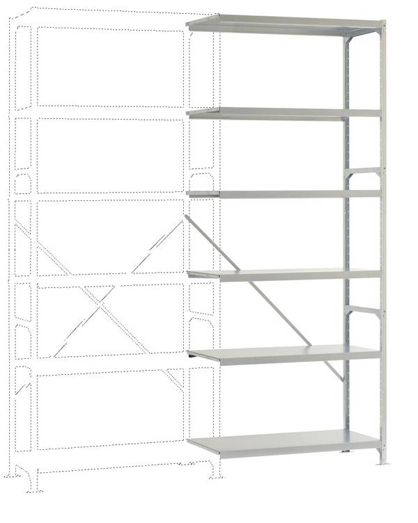 Manuflex RP2159.7035 Modulo di espansione per scaffale archiviazione 200 kg (L x A x P) 97 x 2.5 x 60 cm Acciaio verniciato a polvere Grigio luminescente Ripiano in metallo