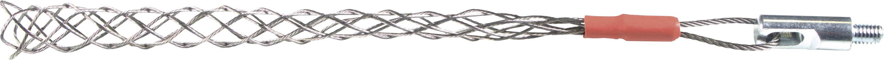 Un tubo flessibile intrecciato in metallo con un rivestimento esterno rosso, utilizzato nella tecnologia medica come stent o catetere.