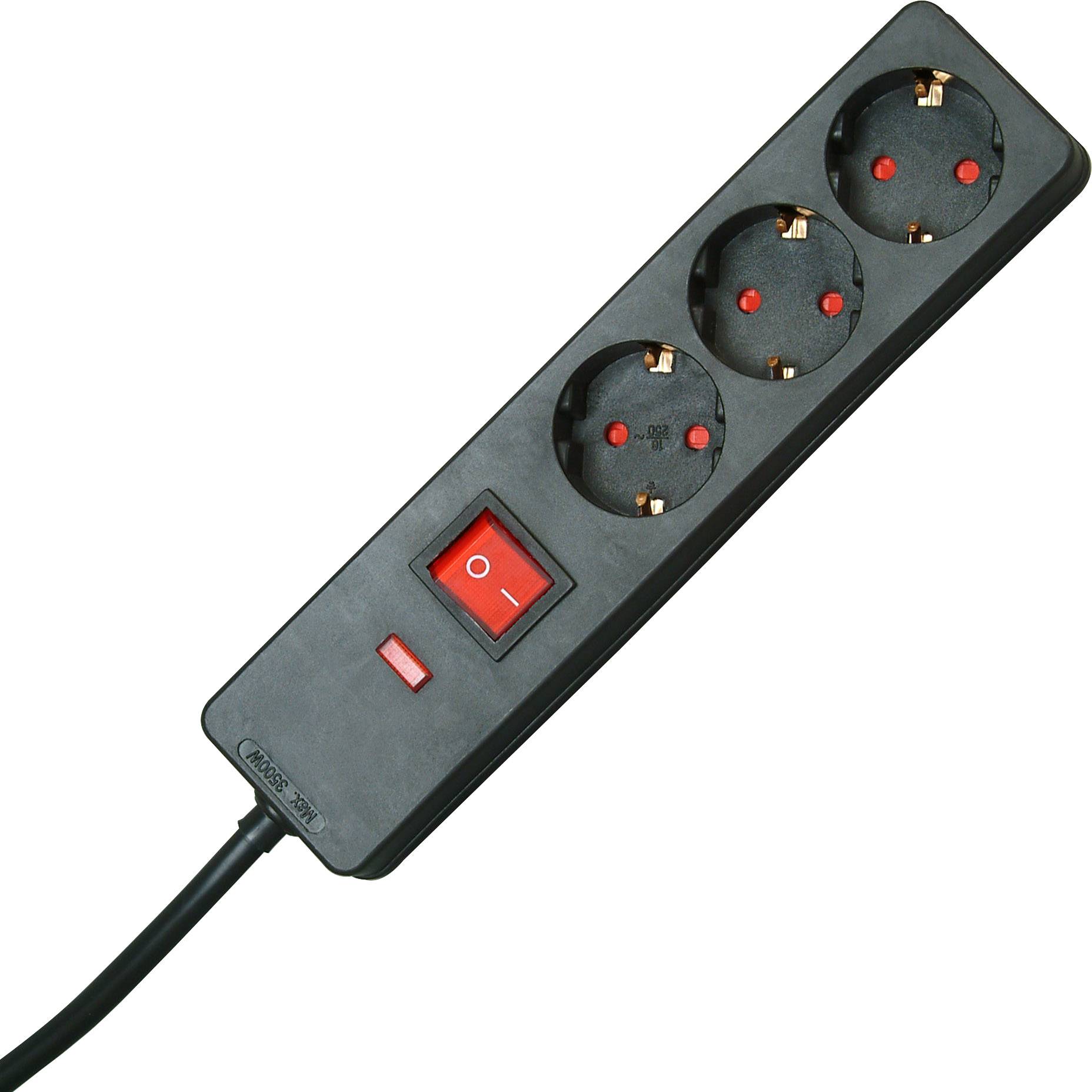 Kopp 224105019 Multipresa con protezione da sovratensioni 3 scomparti Nero Schuko 1 pz.