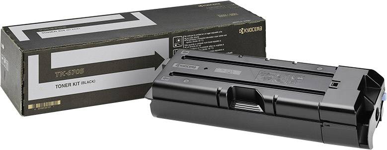 Kit toner nero Kyocera (TK-3100) con confezione sullo sfondo. Principalmente adatto per stampanti.