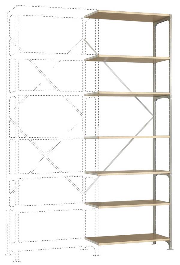 Manuflex RB2323 Modulo di espansione per scaffale archiviazione 250 kg (L x A x P) 97 x 3 x 1 cm Acciaio zincato Zinco Ripiano in legno
