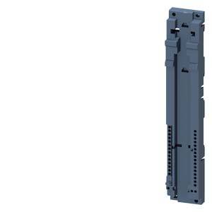 Componente elettrica con forma verticale, probabilmente un accessorio per quadro elettrico. Mostra dettagli tecnici e connessioni.