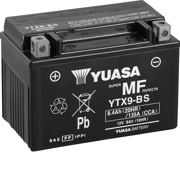 Batterie per motociclette - Batteria per moto Yuasa YTX9-BS 12 V 8 Ah Adatto per Motociclette, Quad, Moto dacqua, Jet ski, Schneemobile - Batterie per motociclette - Batteria per moto Yuasa YTX9-BS 12 V 8 Ah Adatto per Motociclette, Quad, Moto dacqua, Jet ski, Schneemobile -