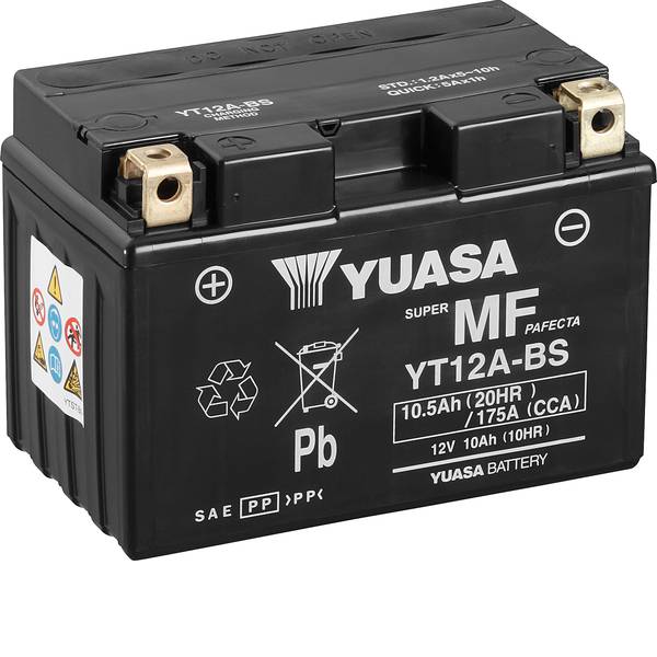 Batterie per motociclette - Batteria per moto Yuasa YT12A-BS 12 V 10 Ah Adatto per Motociclette, Quad, Moto dacqua, Jet ski, Schneemobile - Batterie per motociclette - Batteria per moto Yuasa YT12A-BS 12 V 10 Ah Adatto per Motociclette, Quad, Moto dacqua, Jet ski, Schneemobile -