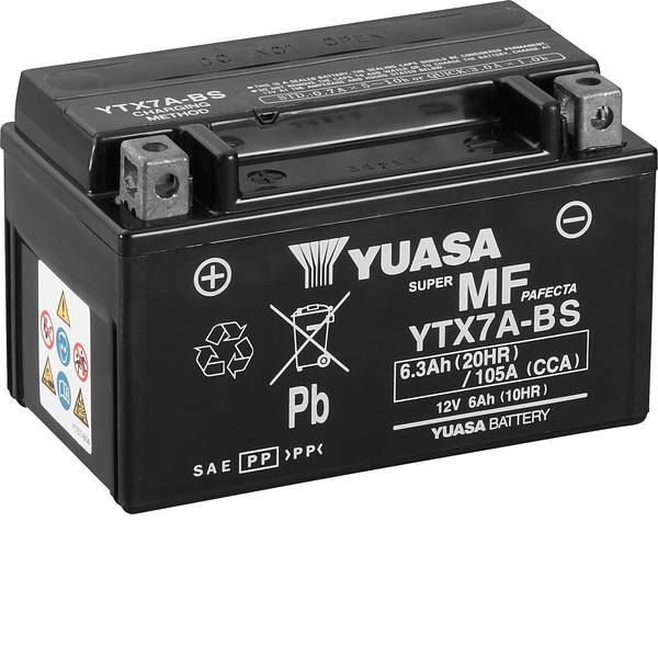 Batterie per motociclette - Batteria per moto Yuasa YTX7A-BS 12 V 6 Ah Adatto per Motociclette, Quad, Moto dacqua, Jet ski, Schneemobile - Batterie per motociclette - Batteria per moto Yuasa YTX7A-BS 12 V 6 Ah Adatto per Motociclette, Quad, Moto dacqua, Jet ski, Schneemobile -