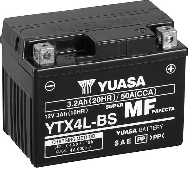 Batterie per motociclette - Batteria per moto Yuasa YTX4L-BS 12 V 3 Ah Adatto per Motociclette, Quad, Moto dacqua, Jet ski, Schneemobile - Batterie per motociclette - Batteria per moto Yuasa YTX4L-BS 12 V 3 Ah Adatto per Motociclette, Quad, Moto dacqua, Jet ski, Schneemobile -