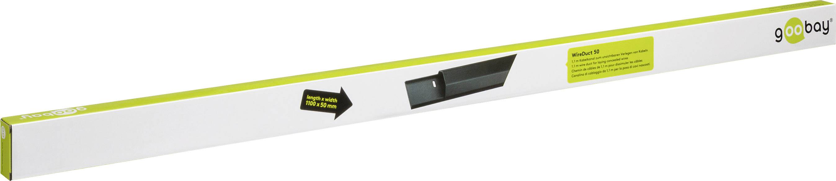 Goobay Canalina semitonda in alluminio per cavi nero 1100x50x26mm-2