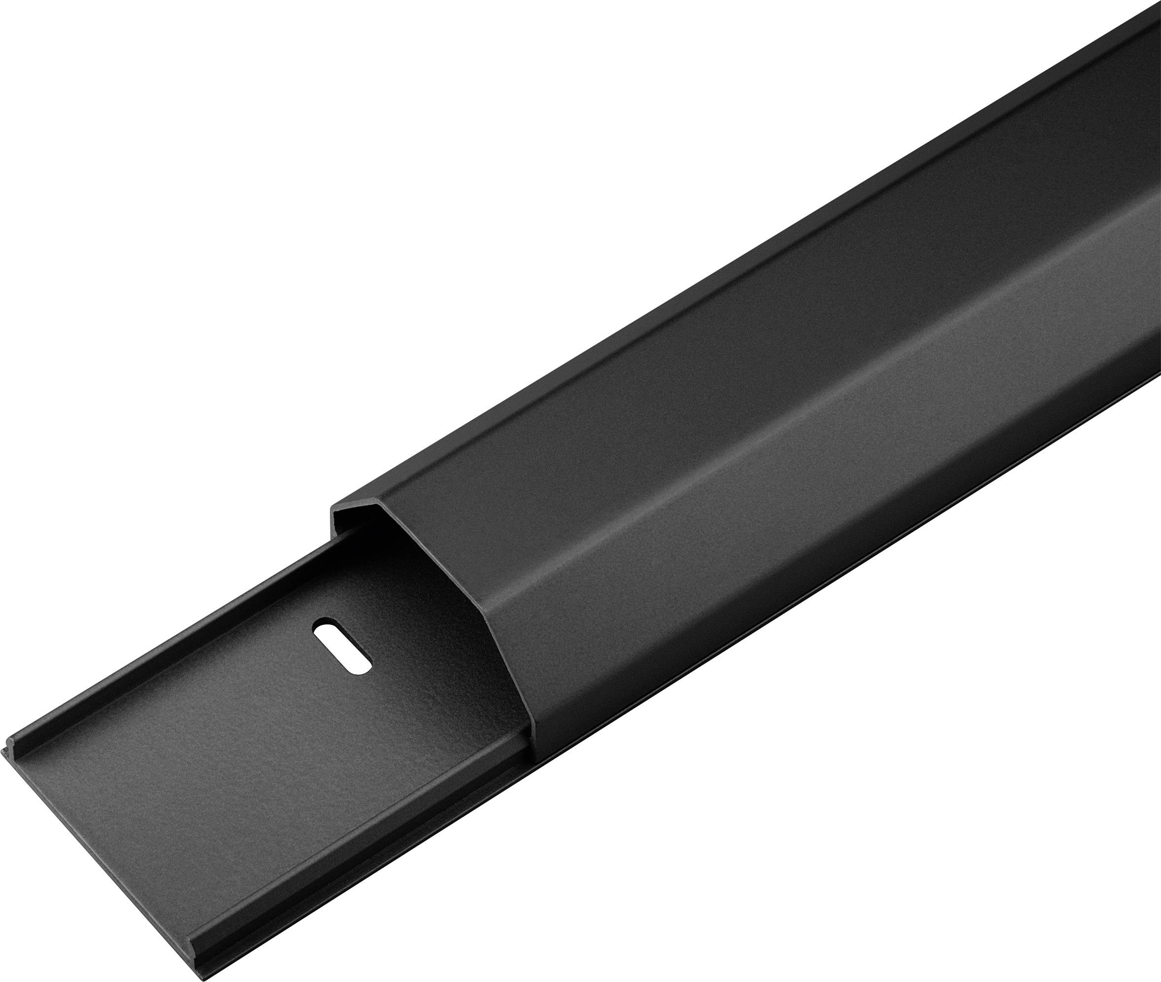 Goobay Canalina semitonda in alluminio per cavi nero 1100x50x26mm-0