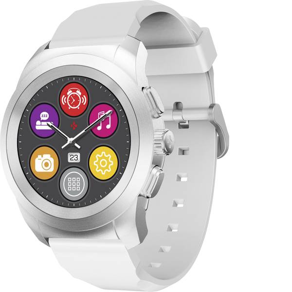 Dispositivi indossabili - Smartwatch MyKronoz ZETIME ORIGINAL PETITE Col. corpo: Argento Colore (braccialetto): Bianco - Dispositivi indossabili - Smartwatch MyKronoz ZETIME ORIGINAL PETITE Col. corpo: Argento Colore (braccialetto): Bianco -