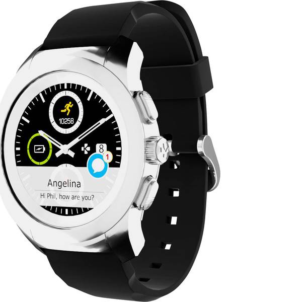 Dispositivi indossabili - Smartwatch MyKronoz ZETIME ORIGINAL REGULAR Col. corpo: Argento Colore (braccialetto): Nero - Dispositivi indossabili - Smartwatch MyKronoz ZETIME ORIGINAL REGULAR Col. corpo: Argento Colore (braccialetto): Nero -