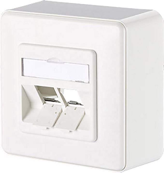 Modulo scatola di giunzione METZ CONNECT AP, 2 porte non equipaggiate bianco puro-0