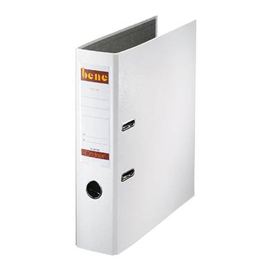 Bene Raccoglitore Bene 80mm DIN A4 Werkstoff: Graupappe DIN A4 Larghezza dorso: 80 mm Bianco 2 archetti 291400 WS