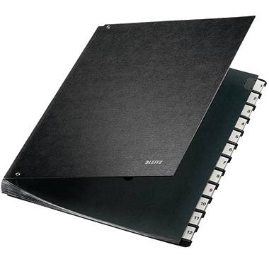 Leitz 58120095 5812 Cellulosa spessa Nero DIN A4 Numero scomparti: 12 1-12-0