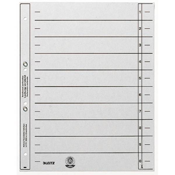 Leitz 16540085 scheda per indice Grigio