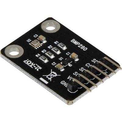 Componente elettronica su una piccola scheda con la scritta 'BMP280'. Contiene diversi pin e componenti elettronici.