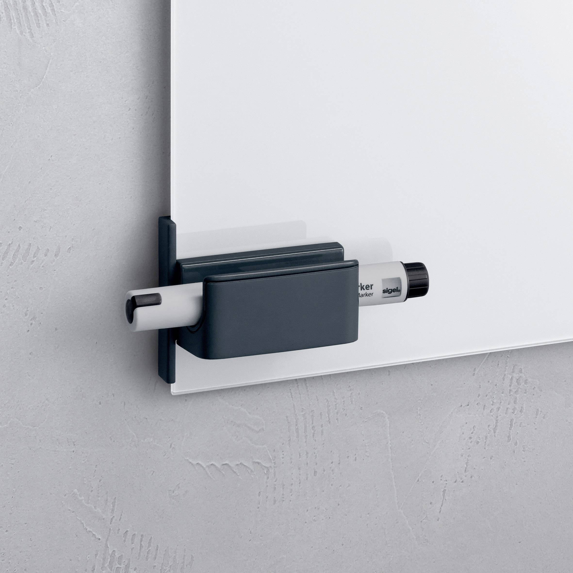 Portapenne con clip magnetica Sigel (L x A x P) 75 x 37 x 35 mm Antracite GL800-9