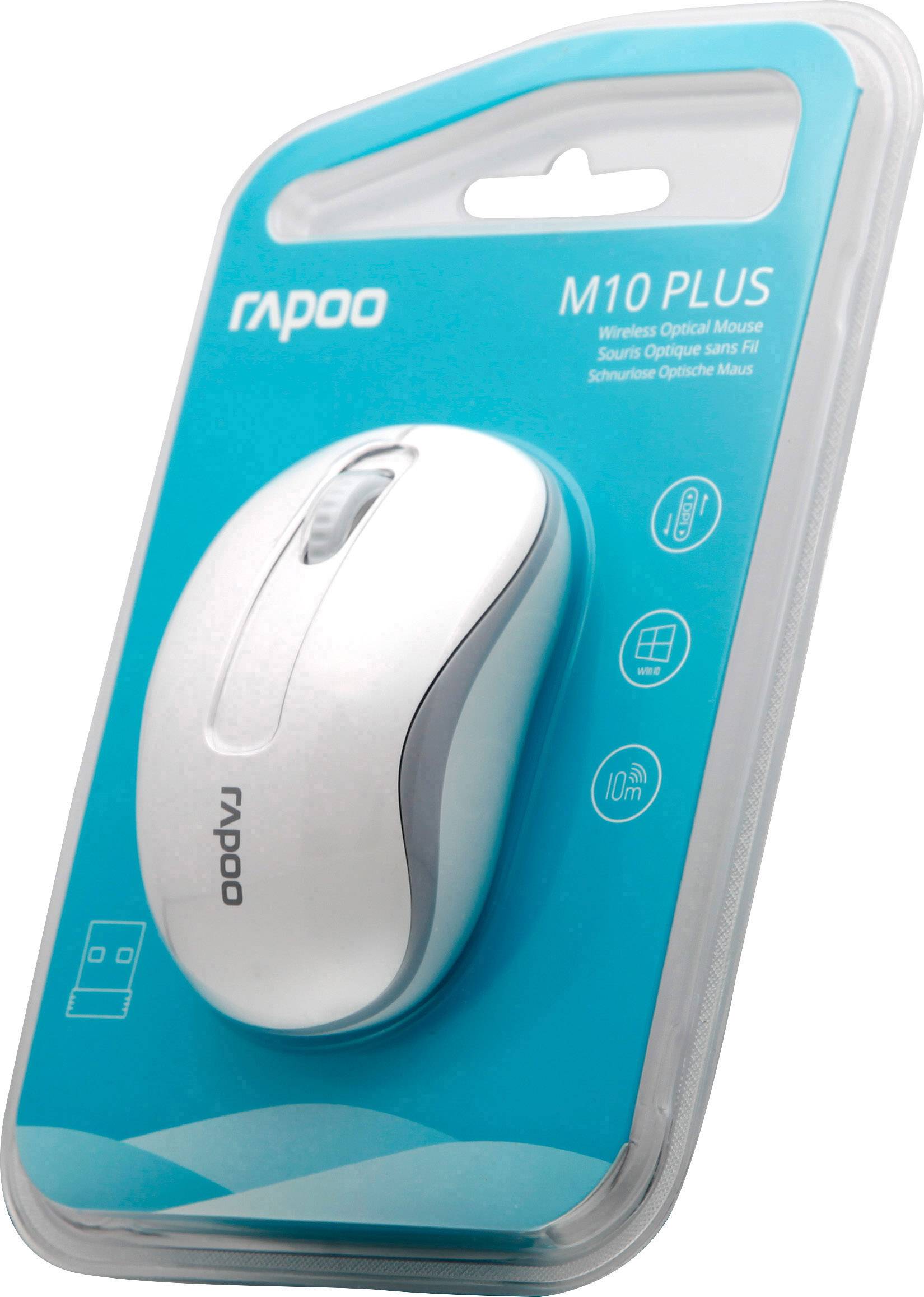 Rapoo M10 Plus mouse Ufficio Ambidestro RF Wireless Ottico 1000 DPI (Rapoo M10 PLUS - mus - 2.4 GHz - hvid)-5