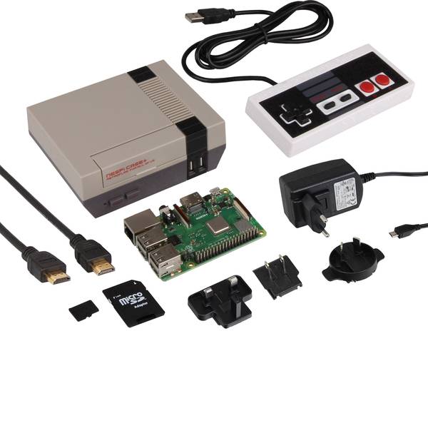 Schede di sviluppo e Single Board Computer - Raspberry Pi® 3 B+ NES Raspberry Set 1 GB 4 x 1.4 GHz incl. controller, incl. custodia, incl. cavo di alimentazione, - Schede di sviluppo e Single Board Computer - Raspberry Pi® 3 B+ NES Raspberry Set 1 GB 4 x 1.4 GHz incl. controller, incl. custodia, incl. cavo di alimentazione, -