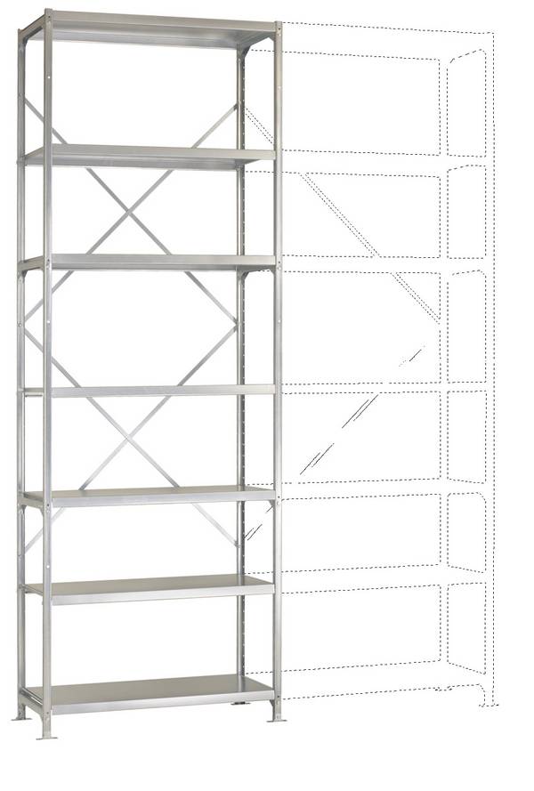Manuflex RM2401 Modulo di base per scaffale archiviazione 200 kg (L x A x P) 97 x 3 x 50 cm Acciaio zincato Zinco Ripiano in metallo