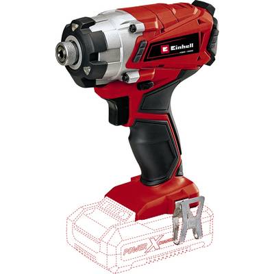 Avvitatore rosso-nero, marca Einhell, senza batteria. Design compatto con involucro robusto per applicazioni versatili.