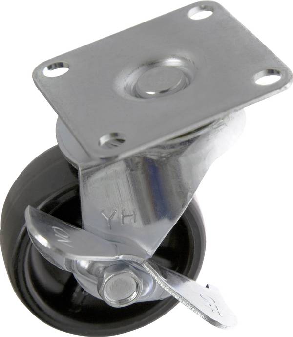 TOOLCRAFT TO-5137896 Ruota dello sterzo con freno di stazionamento e piastra di avvitamento 50 mm Capacità di carico (max.): 50 kg