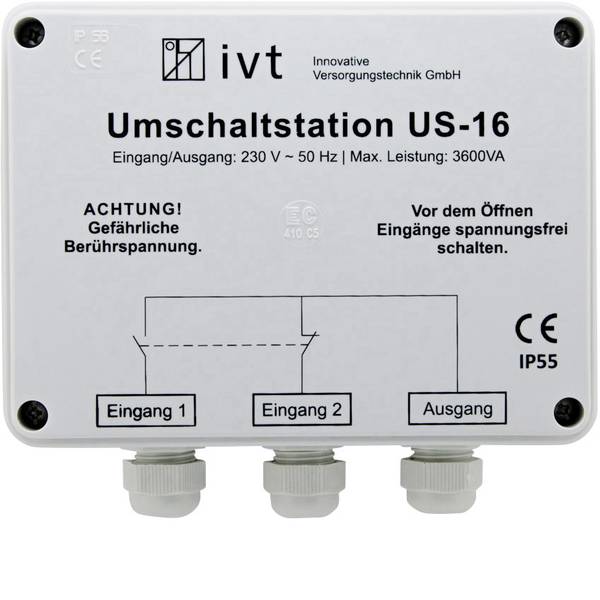 Accessori per inverter - IVT Stazione di commutazione US-16 3600 VA 400034 160 mm x 145 mm x 77 mm - Accessori per inverter - IVT Stazione di commutazione US-16 3600 VA 400034 160 mm x 145 mm x 77 mm -